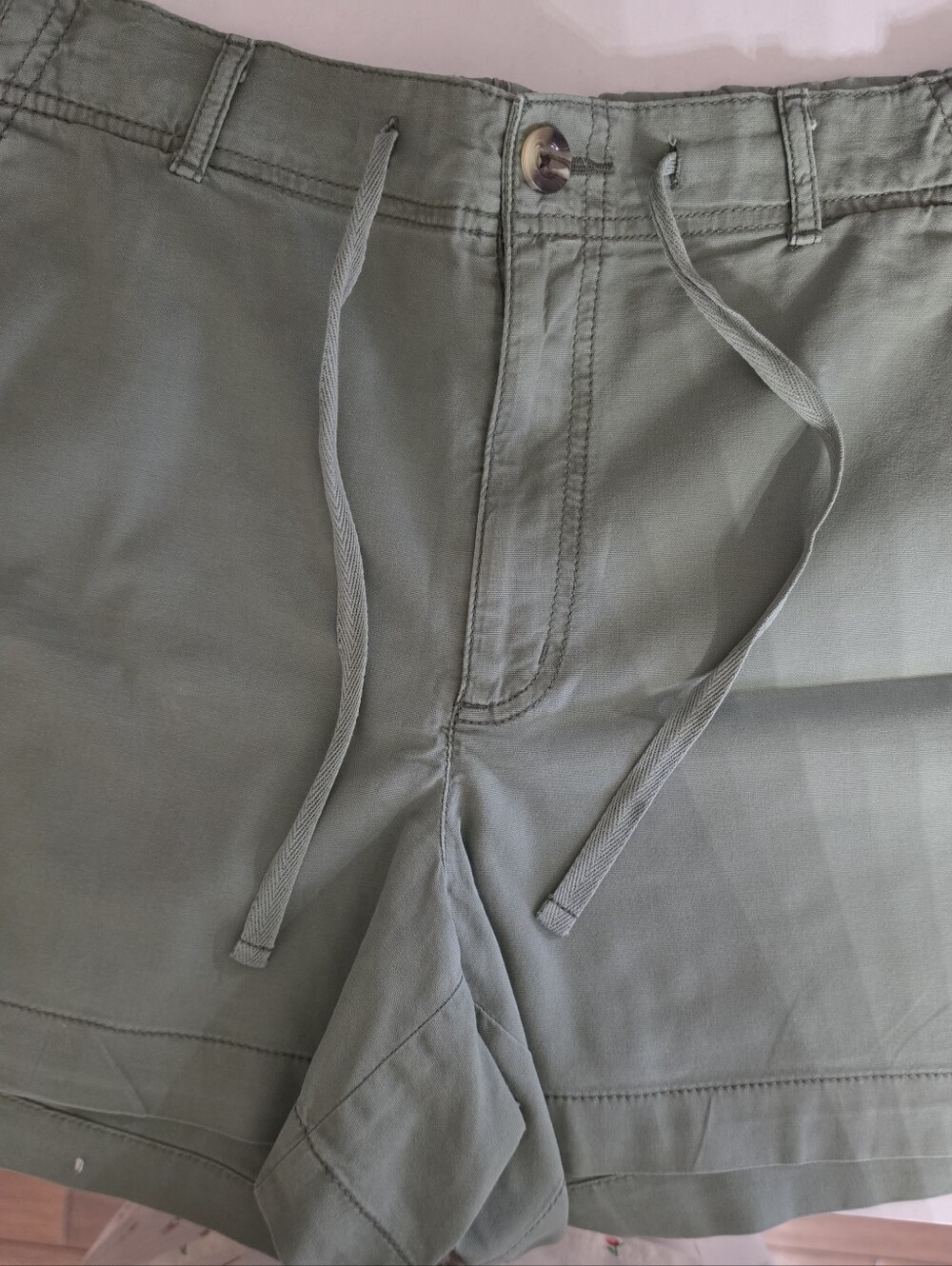 Light Olive Green Womens Drawstring Shorts